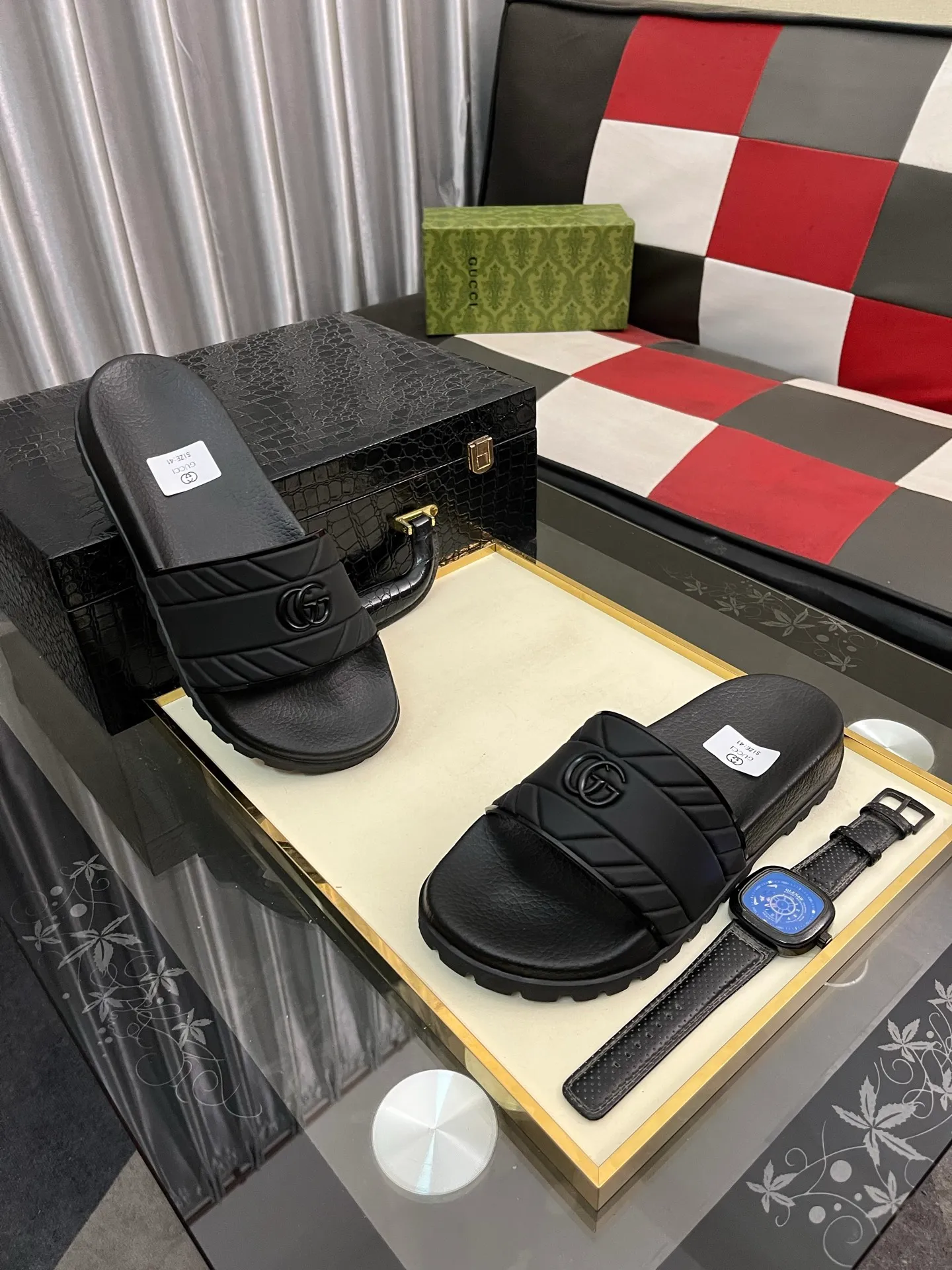 Men's men's shoes💰260⌚️⌚️ＧＵＣＣＩ.Gucci.Official website 1:1 popular slippers hot sale! Original original material 🩴 SIZE: 38-46 (45.46 non-refundable)
